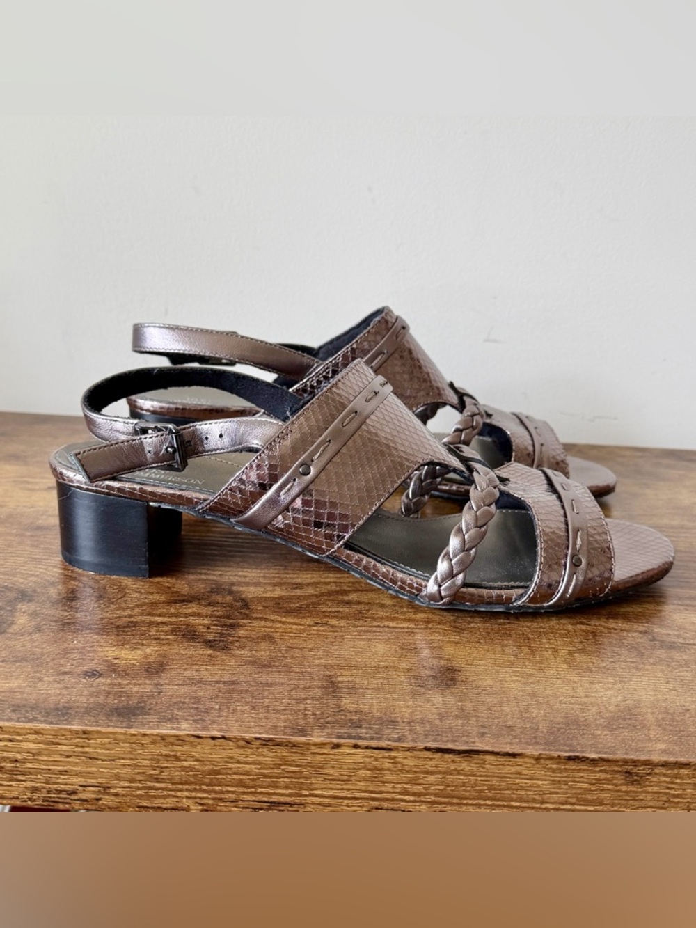 Ros Hommerson Vacay Slingback Heeled Shoes Womens Leather Strappy Sandals Sz 10 - Picture 6 of 10